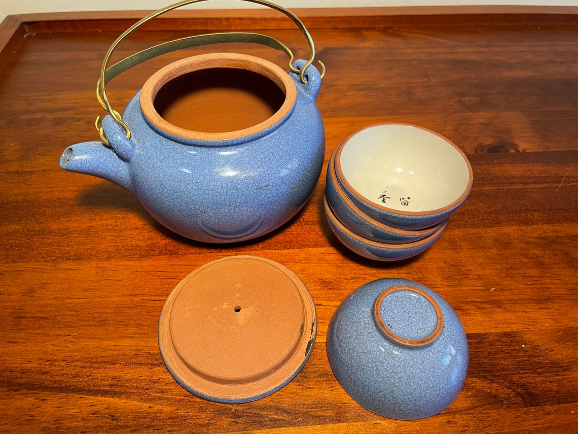 Chinese Yixing Teaware Clay Stoneware Crackle Glazed Teapot Etsy
