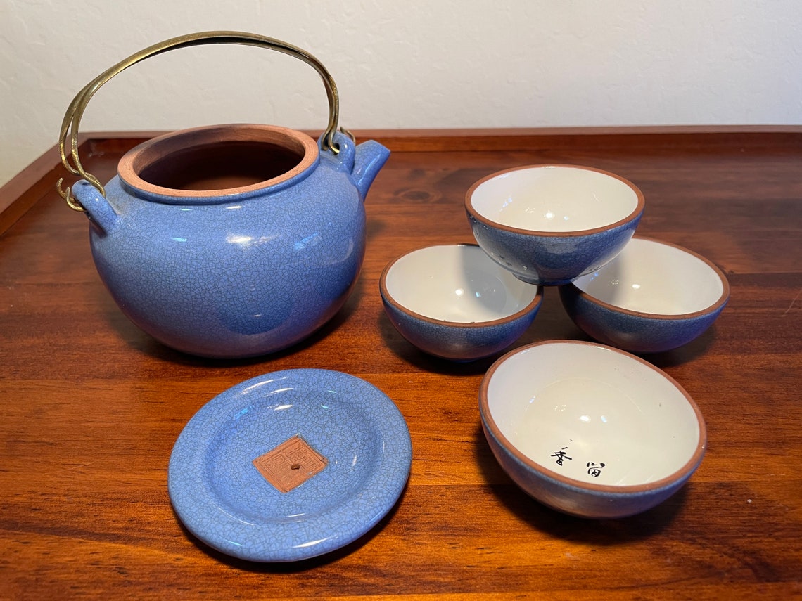 Chinese Yixing Teaware Clay Stoneware Crackle Glazed Teapot Etsy