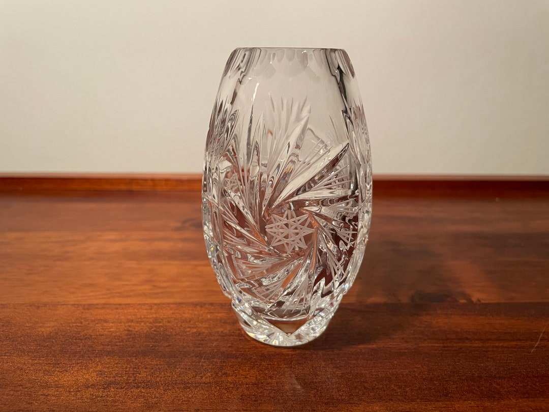 Small Cut Crystal Vase 4.5 Bedside Breakfast Posy Holder Etsy
