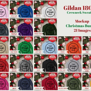 Christmas Mockup Bundle, Christmas Gildan 18000 Crewneck Sweatshirt, Sweater Mock, Gildan Mockup Christmas
