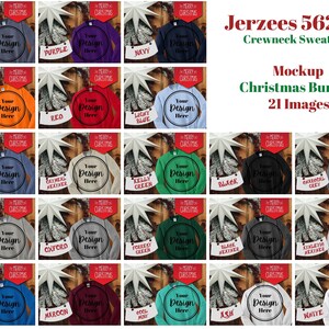 Christmas Mockup Bundle, Christmas Jerzees 562MR Crewneck Sweatshirt, Sweater Mock, Jerzees Mockup Christmas