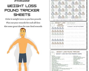 Weight Loss Pound Tracker, Weight Loss Tracker, 60lb Weight Loss Tracker, Weight Goal, Printable Weight Tracker, Weight Loss Reward Planner