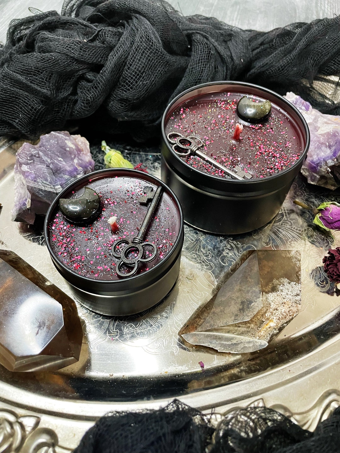 Hades God of the Underworld Candle, Pomegranate and Smoke Beeswax