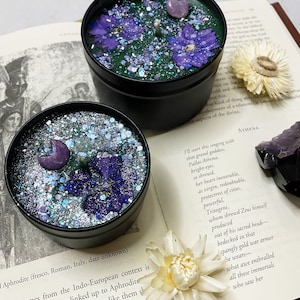 Athena Goddess Candle: Old Books & Garden Scented Beeswax Candle, Ritual Magic