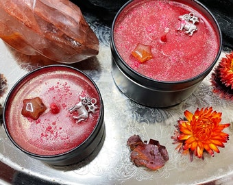 Aries Zodiac Candle, Blood Orange and Wild Rose Beeswax Candle, Astrology Candle