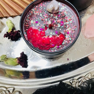 Persephone Goddess of Spring and the Underworld Beeswax Candle, Apple Pomegranate Vanilla Candle, Crystal Candle, Fall Candle, Autumn Candle