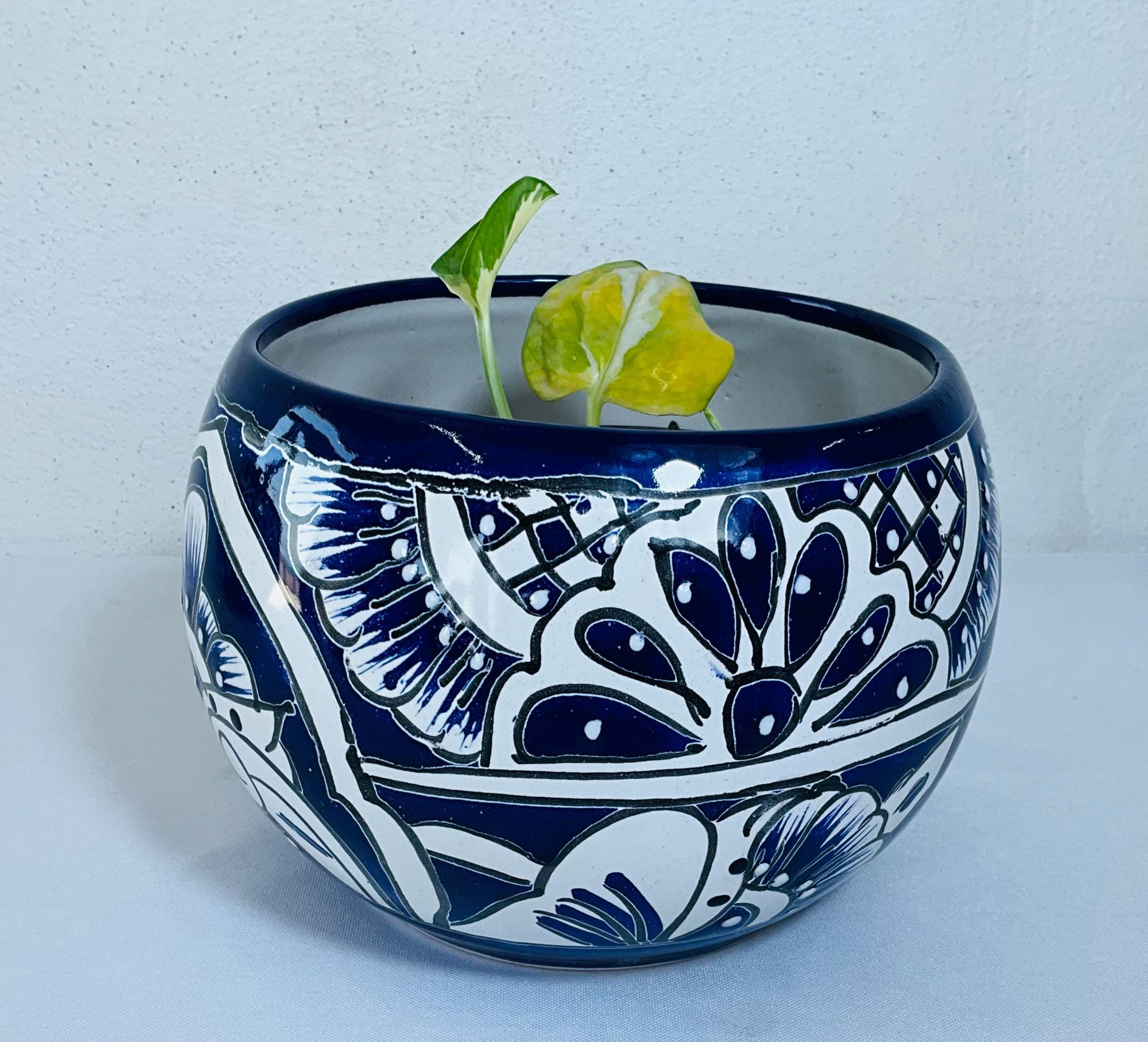 Set of 3 Blue and White Flower Pots - Etsy