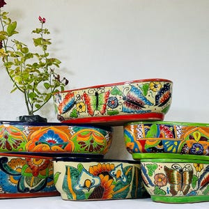 Colorful Talavera Long Pot