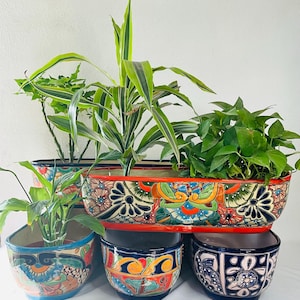 Colorful Talavera Long Pot