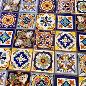 40 Mexican Tiles  6x6 Mix