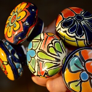 7 Multicolor Talavera Knobs image 3