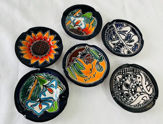 Mexican Talavera Ashtray Water 2 Pieces - Etsy