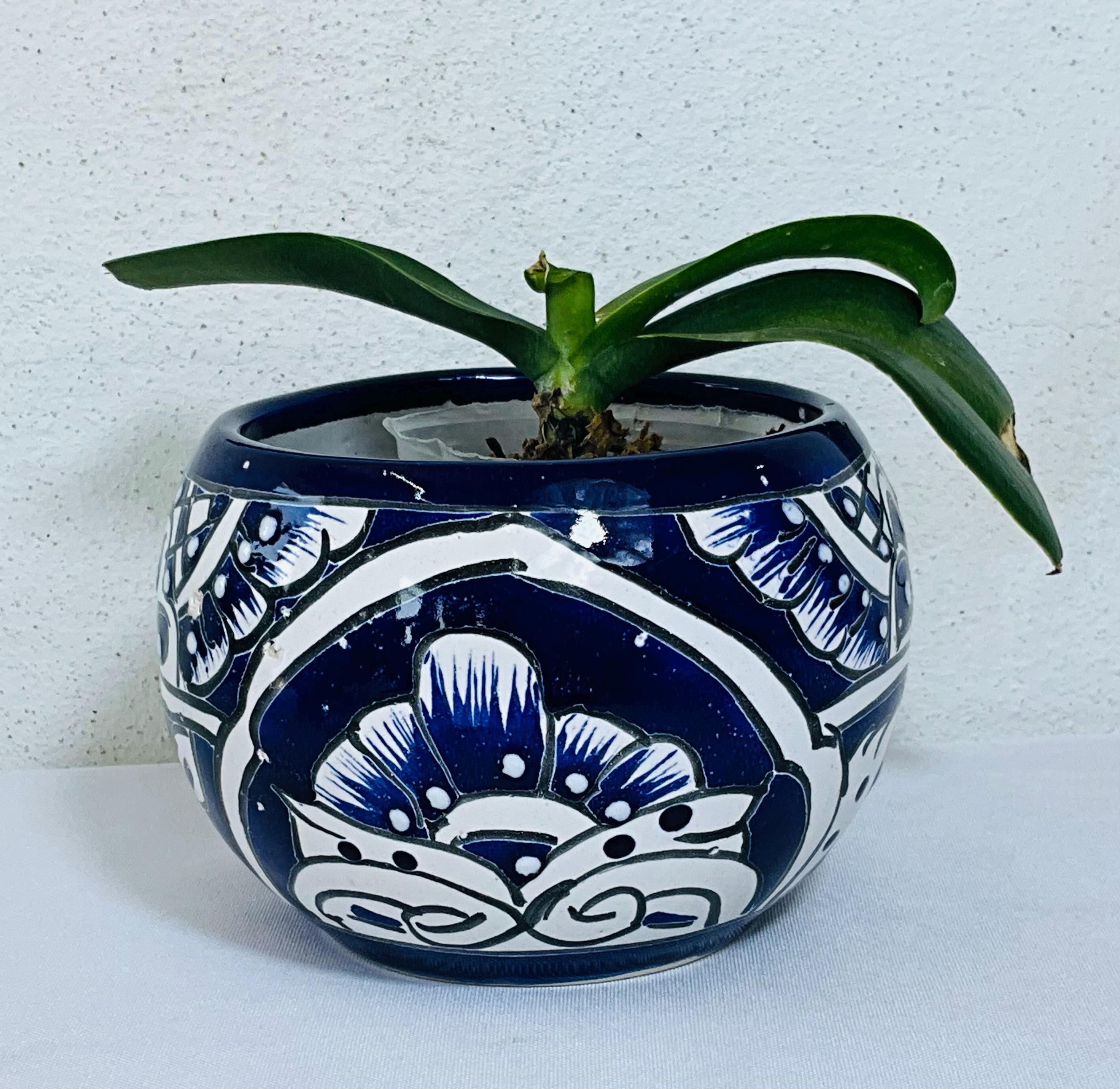 Set of 3 Blue and White Flower Pots - Etsy