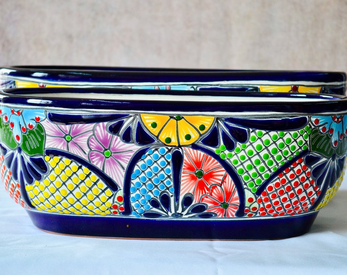 Colorful Talavera Long Pot