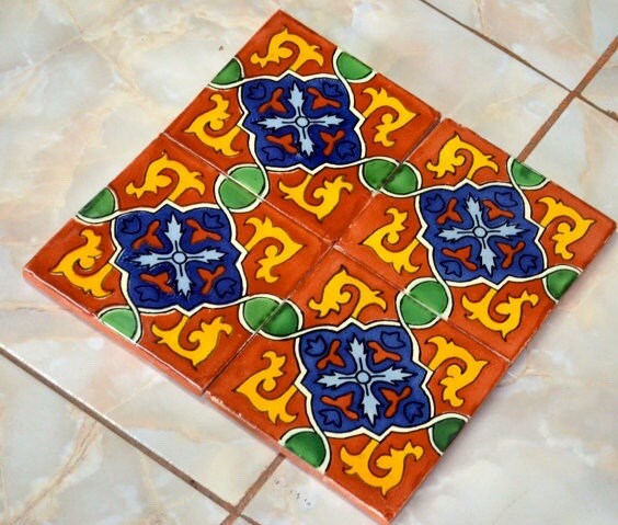 40 Azulejos Talavera Mexicanos Hechos A Mano – Cerámica 6x6 Pulgadas Para Decoración Y Mosaicos (C177)
