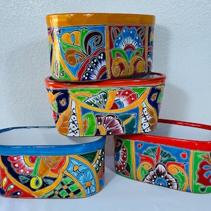 Colorful Talavera Long Pot