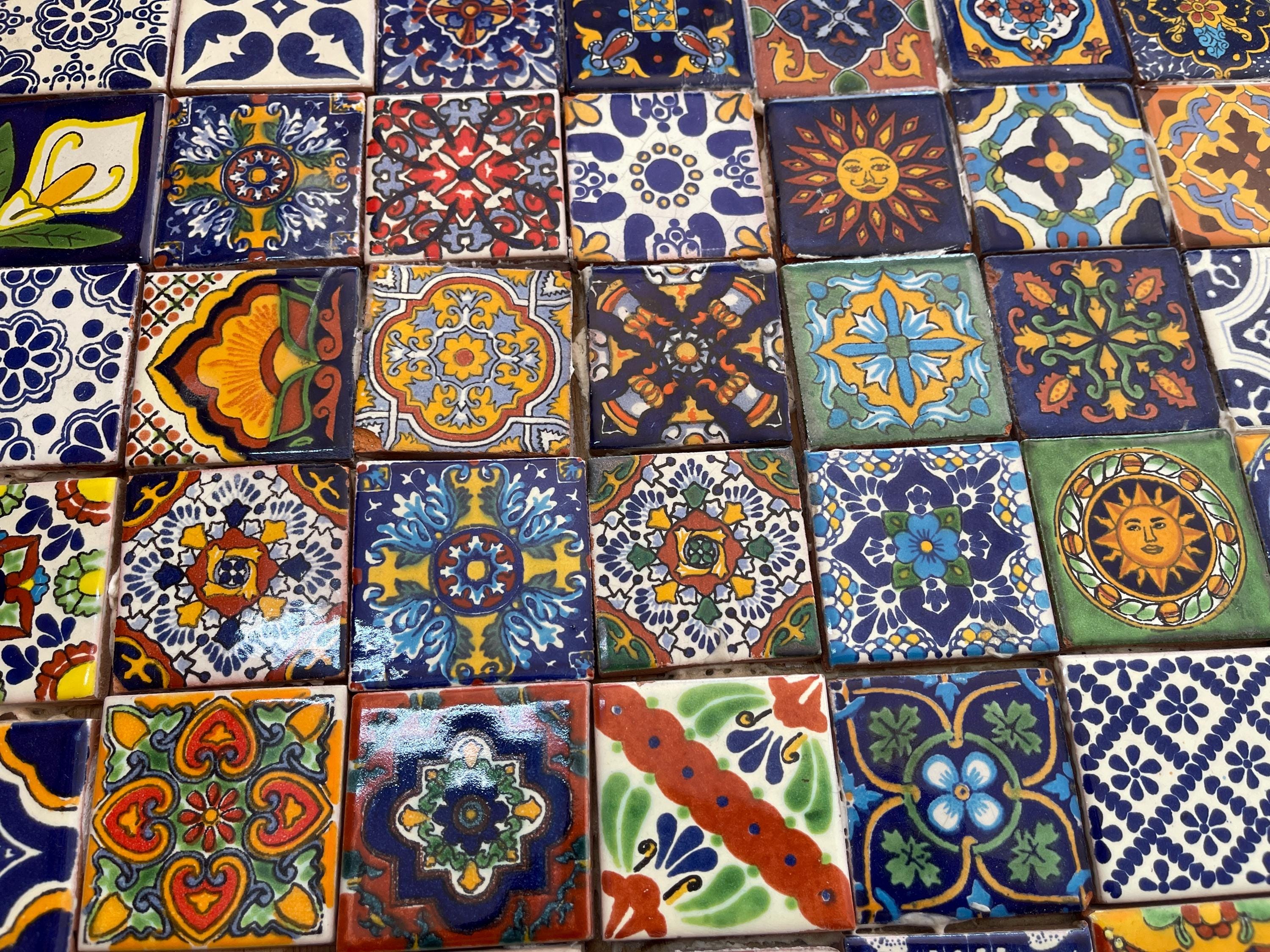 100 azulejos Talavera - pintadas a mano 2 "X 2"
