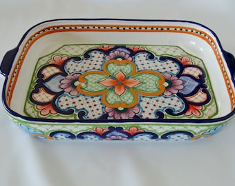 Bandeja rectangular Talavera Puebla