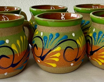 6 coffee cups/ mugs from México