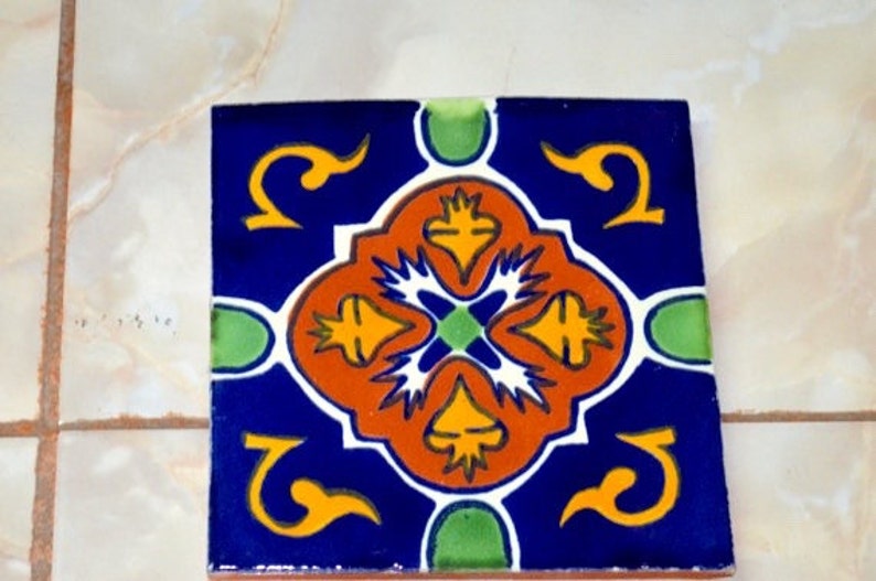 40 Mexican Tiles 6x6 or 90 Talavera Tiles 4x4 | Etsy