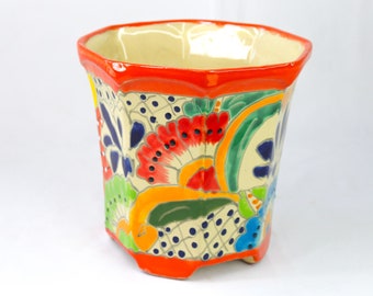 Talavera pot Hexagonal