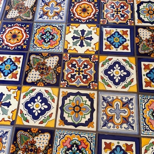 20 Mexican Tiles  6x6 Mix