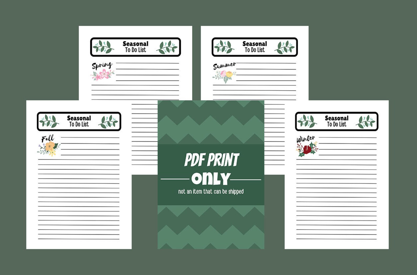 Seasonal to Do List Planner PDF Print - Etsy