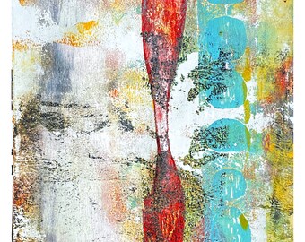 Faixa Vermelha | Arte abstrata de parede | Arte de parede para impressão