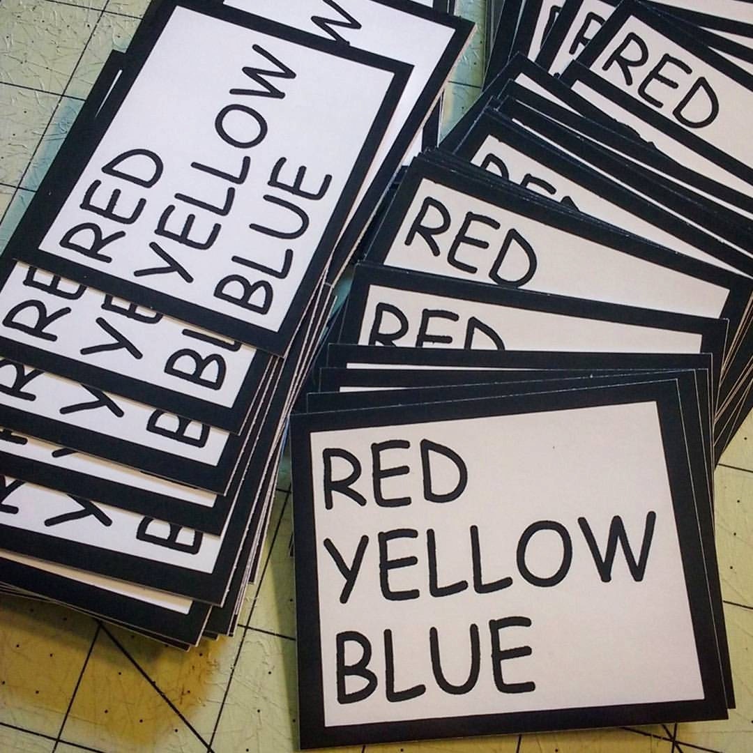 Vinyl Sticker - Red Yellow Blue - Etsy
