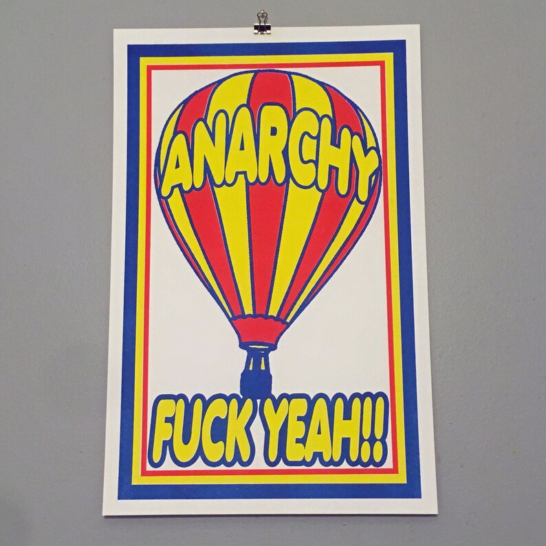 Risograph Poster Anarchy F*ck Yeah!