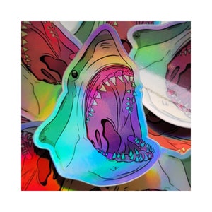 Holographic Shark Sticker
