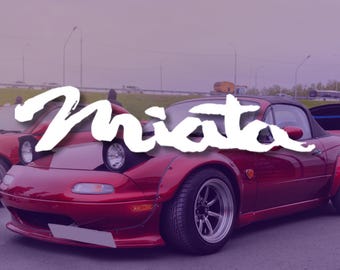 Miata Script Decal | JDM Car Sticker, White Vinyl