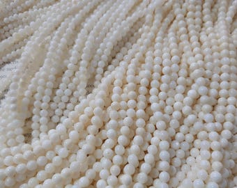3mm, 4mm, 5mm, 6mm nature pearl shell MOP round beads, select your right size beads, 15.5 inch strand