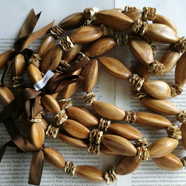 nature olive nut beads, 15 beads, 30-40mm, plus texture carved coconut heishi beads