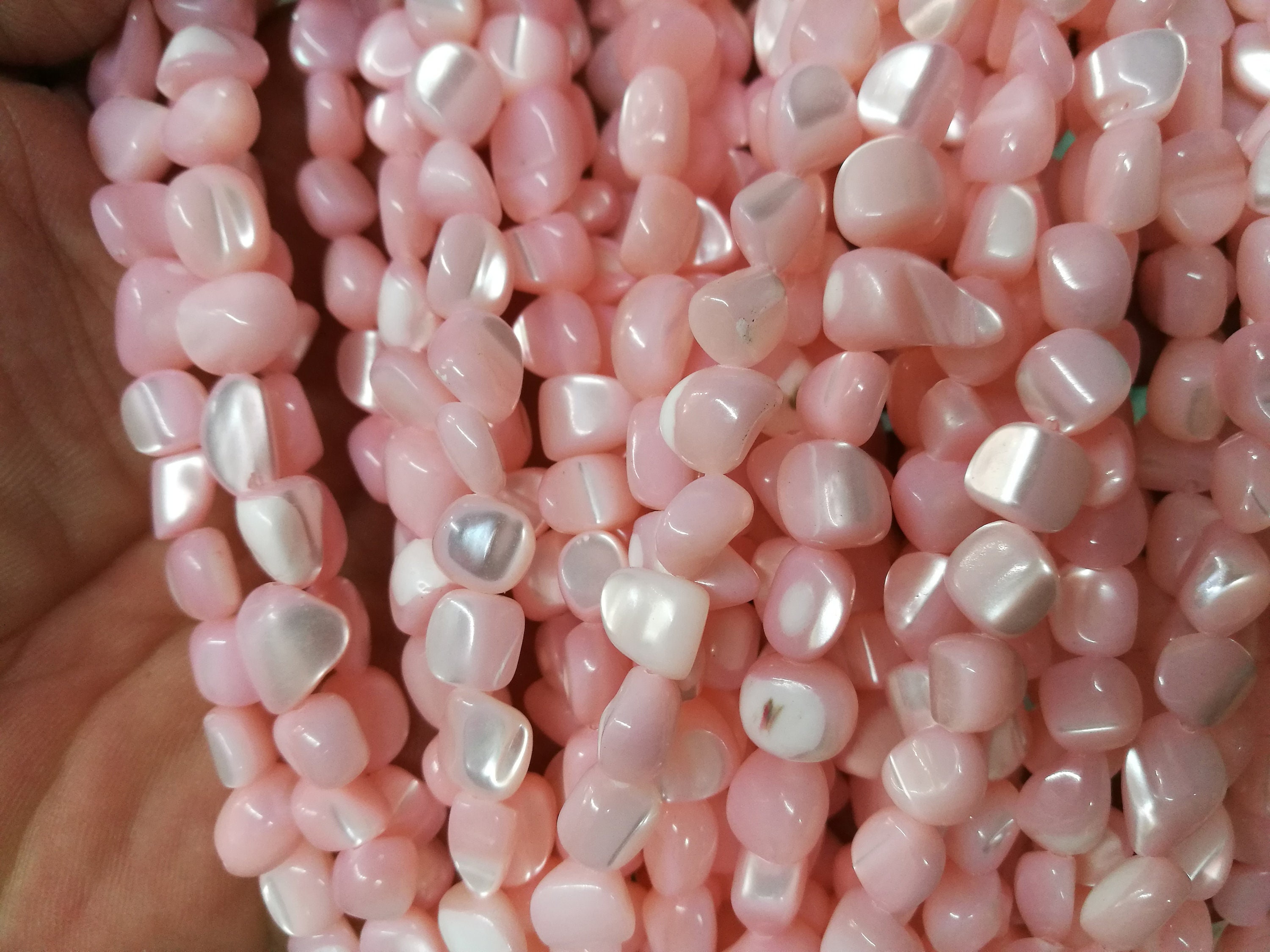 Free Form Shell Beads, 5 Colors, Near Round Nugget Beads, Sea Shell ...