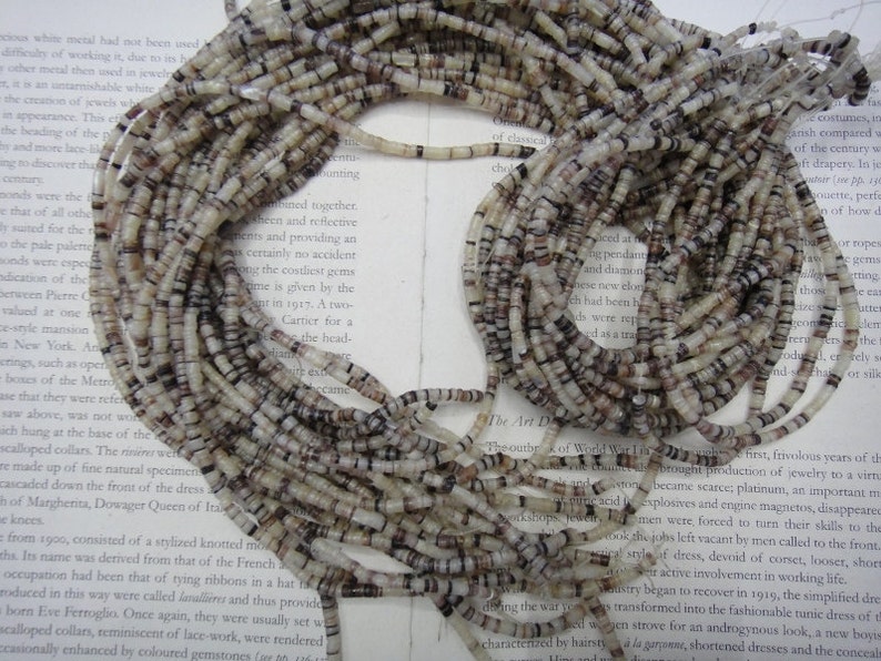 3mm natural shell heishi beads, shell disc beads, 15.5 strand long. image 3