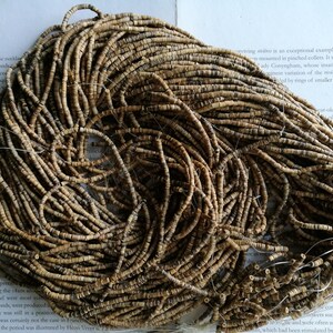 nature 3mm coconut heishi beads, tiny coconut shell disc beads, spacer beads,  24 inch