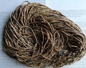 Cuentas heishi de coco de 3 mm, pequeñas cuentas de disco de cáscara de coco, cuentas espaciadoras, 24 pulgadas