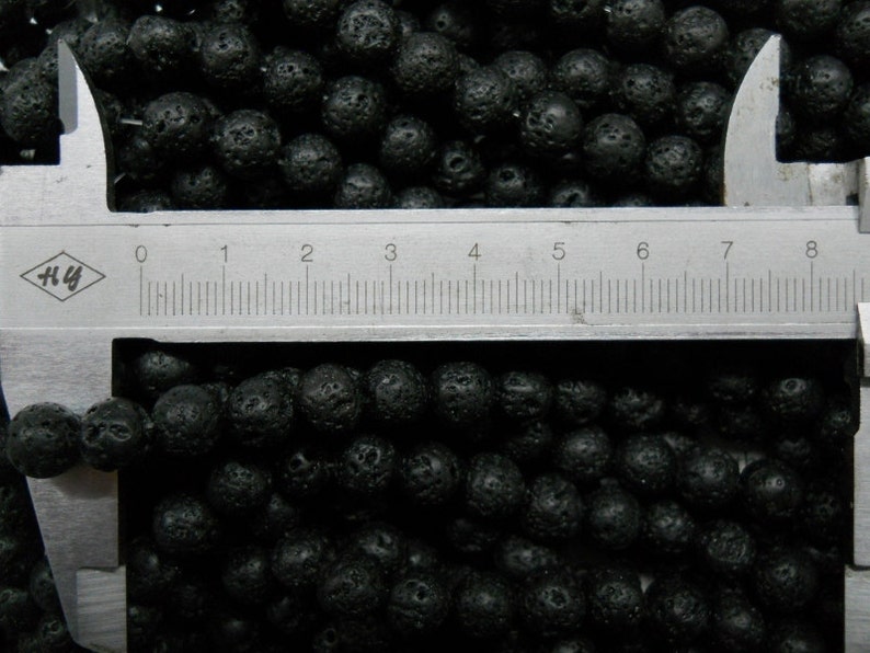 8mm lava stone round beads, 15.5 strand long image 3