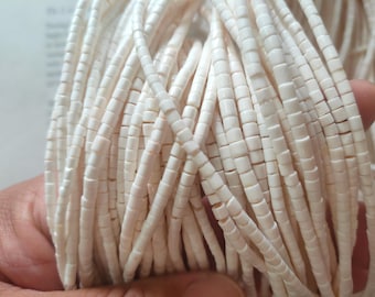 Very smooth nature shell heishi beads,  3mm, 22 inch