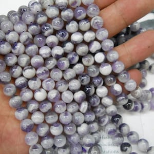 8mm chevron Amethyst round beads, 15.5 inch