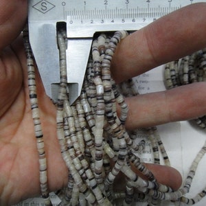 3mm natural shell heishi beads, shell disc beads, 15.5 strand long. image 4