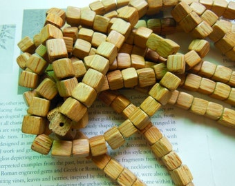 coconut cube beads, 10x10x10mm, brown color, wood square beads, 20 beads