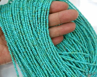 3mm round turquoise stone beads, howlite beads,light blue color. 15.5 inch