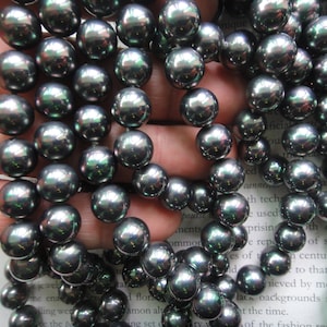 Perles imitation perles de Tahiti 8 mm ou 10 mm, 15,5 pouces