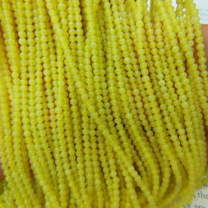 2mm natural yellow lemon jade round beads, 15.5&quot; strand long