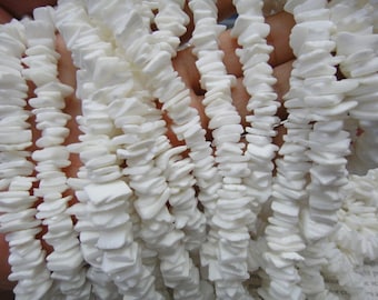 Shell heishi beads, natural shell  chip beads, 10mm, natural white color. 15.5 inch