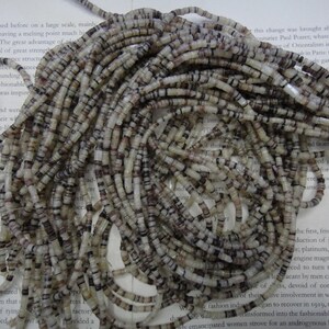 3mm natural shell heishi beads, shell disc beads, 15.5 strand long. image 2