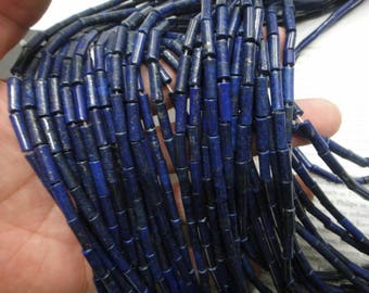 Lapis Lazuli tube beads, 4x13mm, cylinder beads, 15.5 inch