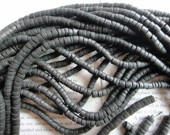 5mm coconut heishi beads, black color, 22 inch